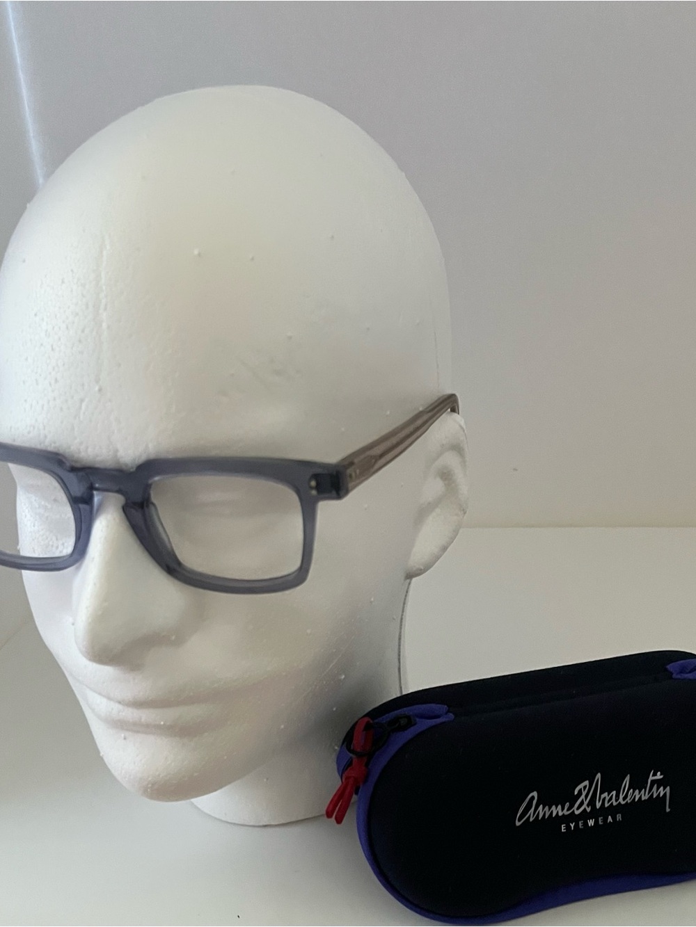 Anne & Valentin Darwin Blue Gray Square Eyeglasses 20A34